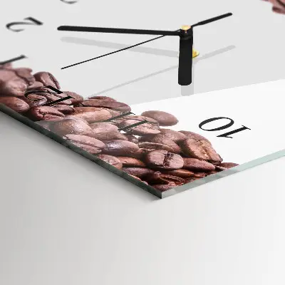 Horizontale glas wanduhr Kaffeebohnen