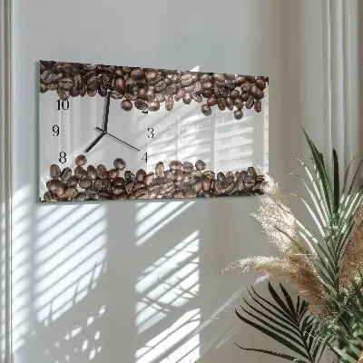 Horizontale glas wanduhr Kaffee-Rohmaterial