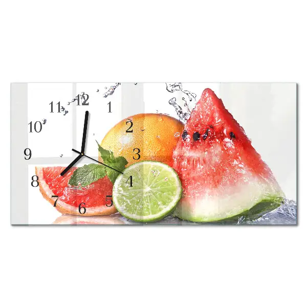 Glas wanduhr mit motiv horizontal Saftige Ernte