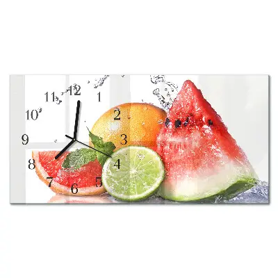 Glas wanduhr mit motiv horizontal Saftige Ernte
