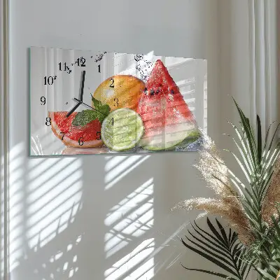 Glas wanduhr mit motiv horizontal Saftige Ernte