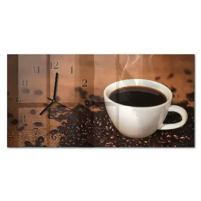 Wanduhr aus glas horizontal Heißer Kaffeeaufguss