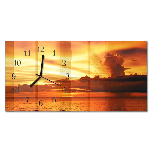 Horizontale glas wanduhr Dämmerung