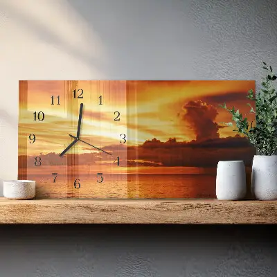 Horizontale glas wanduhr Dämmerung