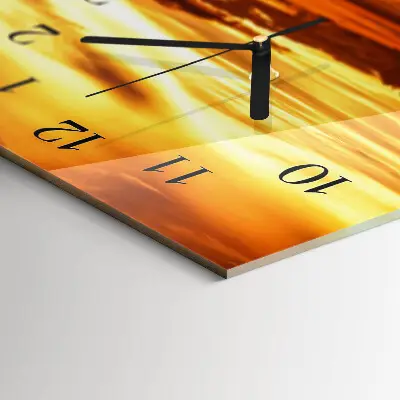 Horizontale glas wanduhr Dämmerung