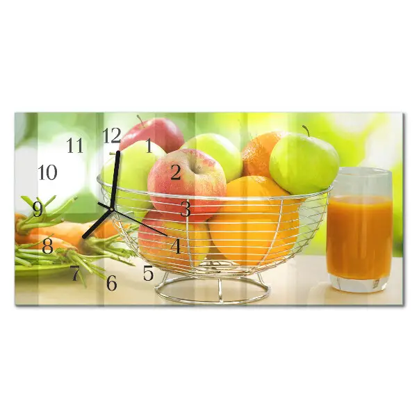 Glas wanduhr mit motiv horizontal Früchte und Nektar