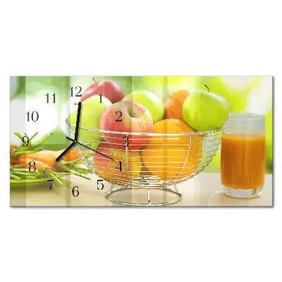 Glas wanduhr mit motiv horizontal Früchte und Nektar