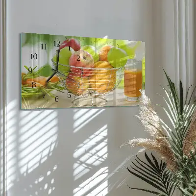 Glas wanduhr mit motiv horizontal Früchte und Nektar