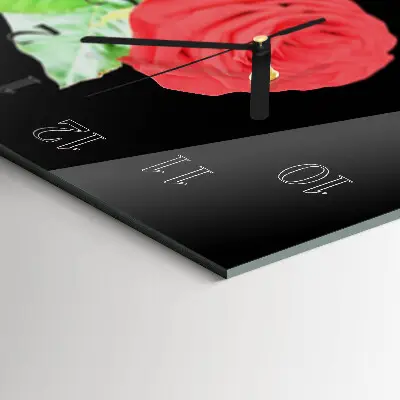 Wanduhr aus glas horizontal Röteln