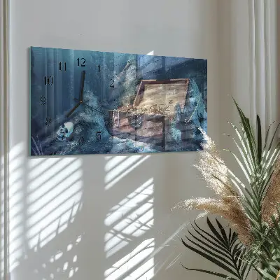 Horizontale glas wanduhr Versunkene Wertgegenstände