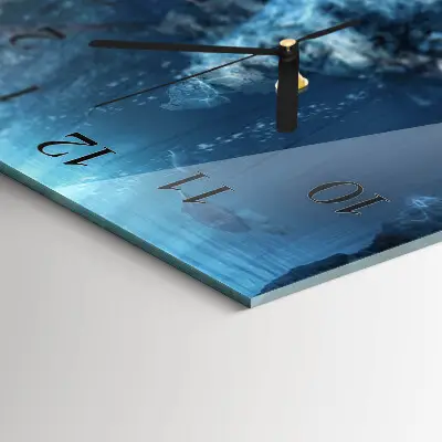 Horizontale glas wanduhr Versunkene Wertgegenstände