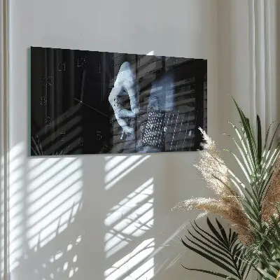 Glas wanduhr mit motiv horizontal Musikalischer Gitarrist