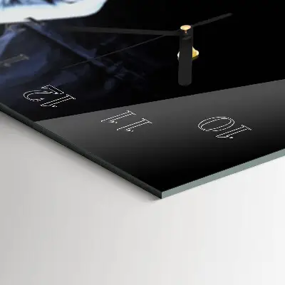 Glas wanduhr mit motiv horizontal Musikalischer Gitarrist