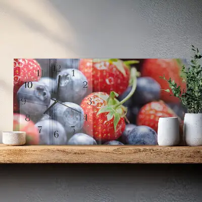 Wanduhr aus glas horizontal Blaubeeren und Brombeeren