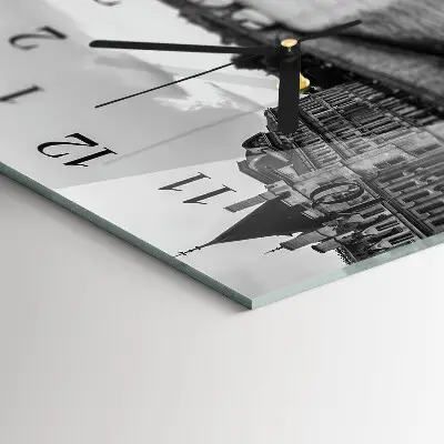 Horizontale glas wanduhr Pariser Brücken