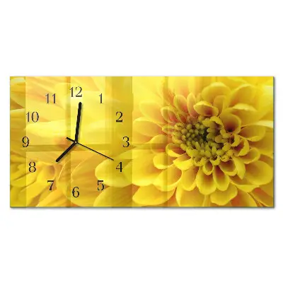 Glasuhr horizontal Chrysanthemen