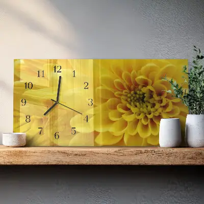 Glasuhr horizontal Chrysanthemen