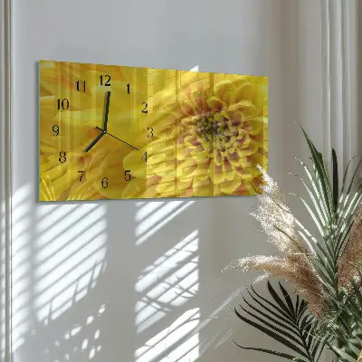 Glasuhr horizontal Chrysanthemen