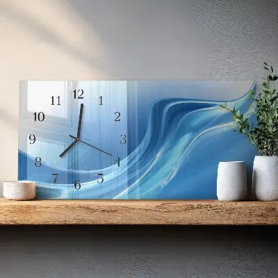 Horizontale Uhr Blaue Wellen