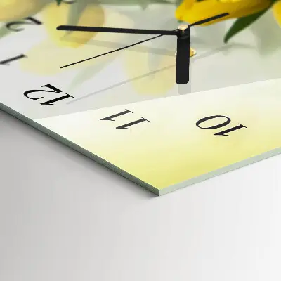 Wanduhr aus glas horizontal Gartentulpen