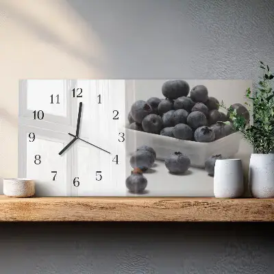 Wanduhr aus glas horizontal Blaubeeren