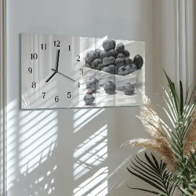 Wanduhr aus glas horizontal Blaubeeren