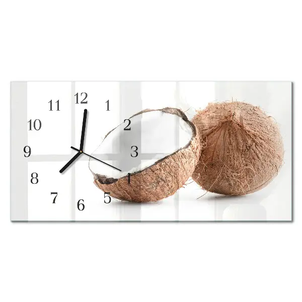 Wanduhr aus glas horizontal Exotische Kokosnüsse