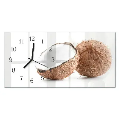 Wanduhr aus glas horizontal Exotische Kokosnüsse
