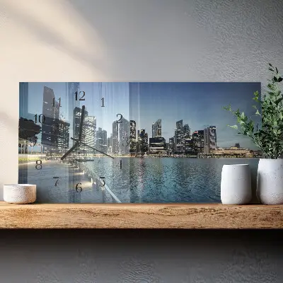 Wanduhr aus glas horizontal Stadt bei Nacht