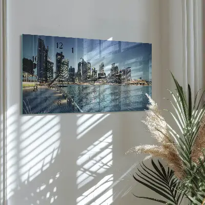 Wanduhr aus glas horizontal Stadt bei Nacht