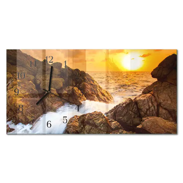 Wanduhr aus glas horizontal Sonnenuntergang