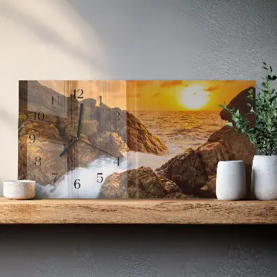 Wanduhr aus glas horizontal Sonnenuntergang