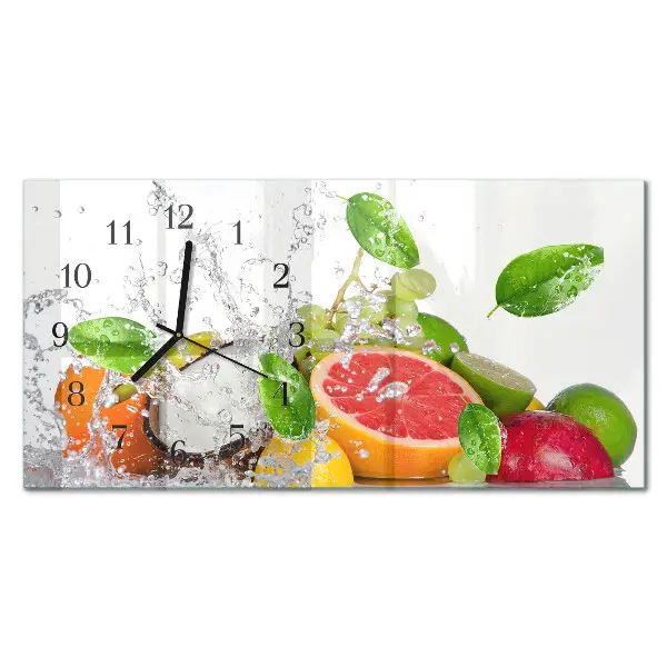 Horizontale glas wanduhr Versunkene Früchte