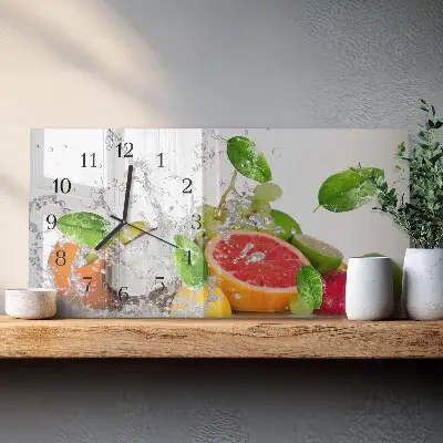 Horizontale glas wanduhr Versunkene Früchte