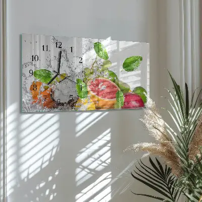 Horizontale glas wanduhr Versunkene Früchte