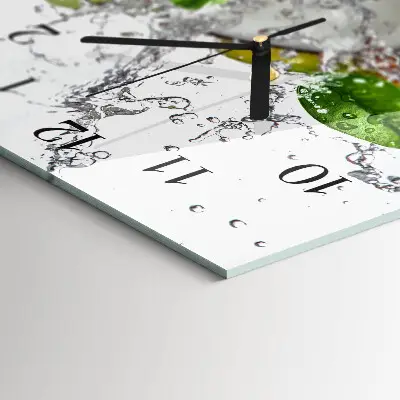 Horizontale glas wanduhr Versunkene Früchte