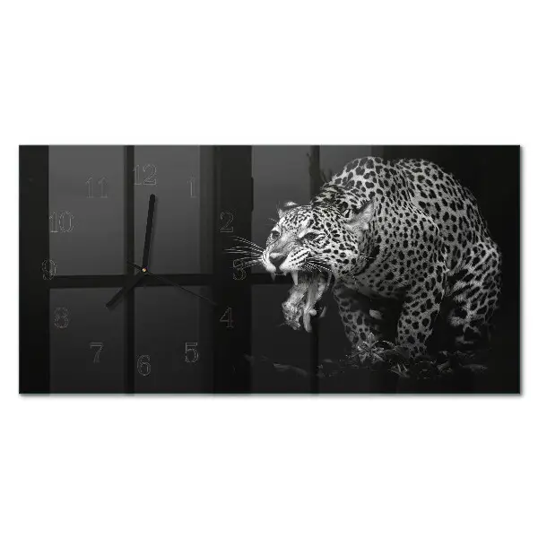 Glas wanduhr mit motiv horizontal Amerikanischer Jaguar