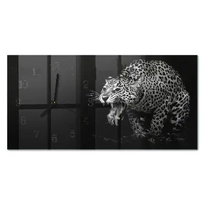 Glas wanduhr mit motiv horizontal Amerikanischer Jaguar