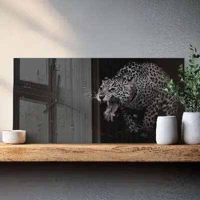 Glas wanduhr mit motiv horizontal Amerikanischer Jaguar