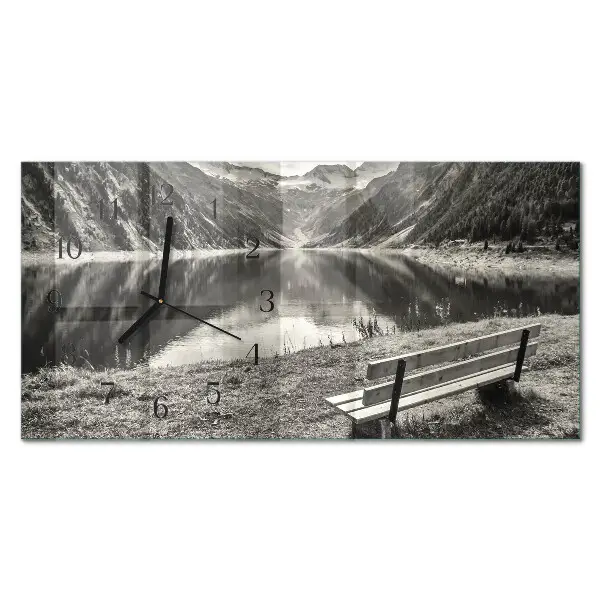 Wanduhr aus glas horizontal Berge in Stille