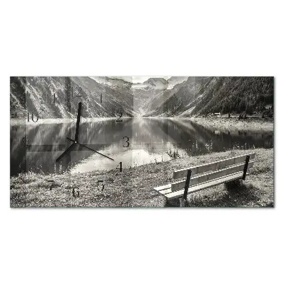 Wanduhr aus glas horizontal Berge in Stille