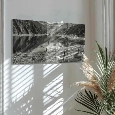 Wanduhr aus glas horizontal Berge in Stille