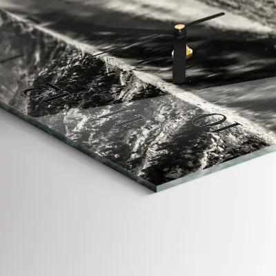 Wanduhr aus glas horizontal Berge in Stille