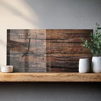 Horizontale Uhr Naturholz