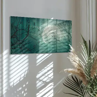 Wanduhr aus glas horizontal Silberner Globus