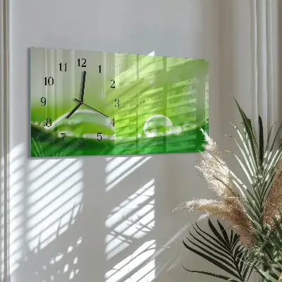Glasuhr horizontal Tropfen auf einem Blatt