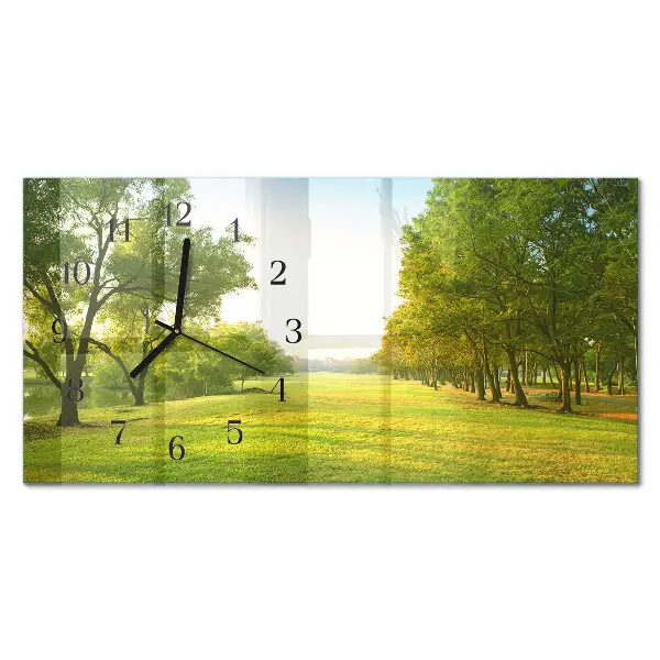 Wanduhr aus glas horizontal Grüne Natur