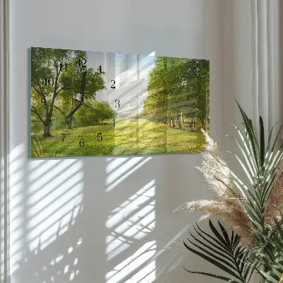 Wanduhr aus glas horizontal Grüne Natur