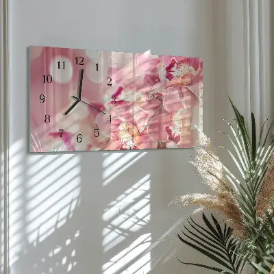 Glasuhr horizontal Orchideen