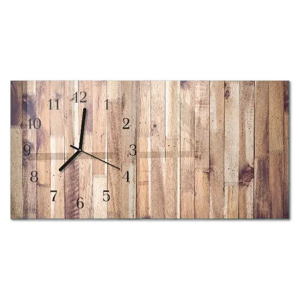 Glas wanduhr mit motiv horizontal Holzbretter